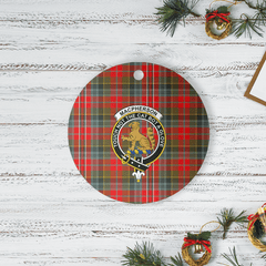 Clan MacPherson Weathered Tartan Crest Round Ceramic Ornament FQ79 MacPherson Weathered Tartan Tartan Christmas   