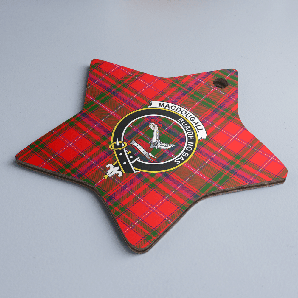 Clan MacDougall Modern Tartan Crest Star Ceramic Ornament KZ57 MacDougall Modern Tartan Tartan Christmas   