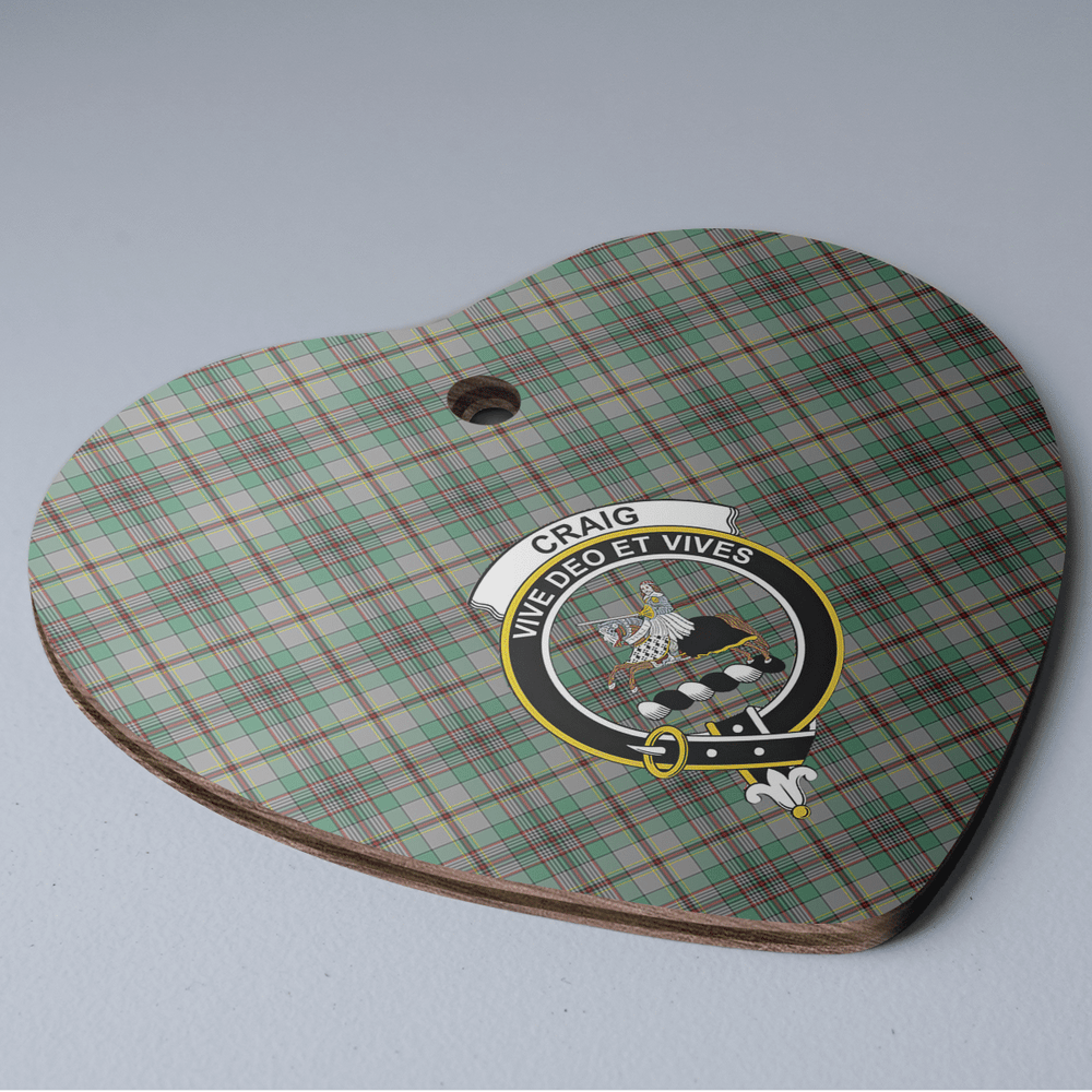 Clan Craig Tartan Crest Heart Ceramic Ornament GT49 Craig Tartan Tartan Christmas   