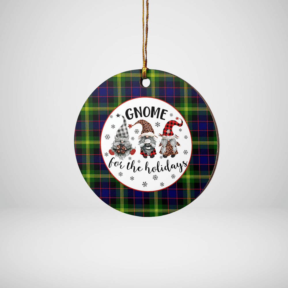 Clan Watson Modern Tartan Tartan Crest Gnome Round Ceramic Ornament JJ58 Watson Modern Tartan Tartan Christmas   