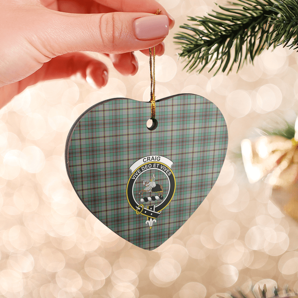 Clan Craig Tartan Crest Heart Ceramic Ornament SH49 Craig Tartan Tartan Christmas   