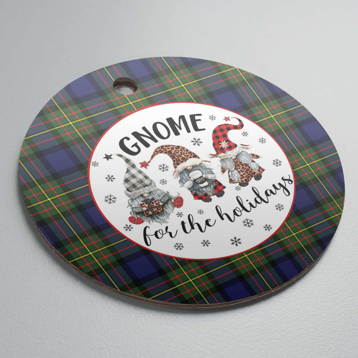 Clan MacLaren Modern Tartan Tartan Crest Gnome Round Ceramic Ornament PX69 MacLaren Modern Tartan Tartan Christmas   