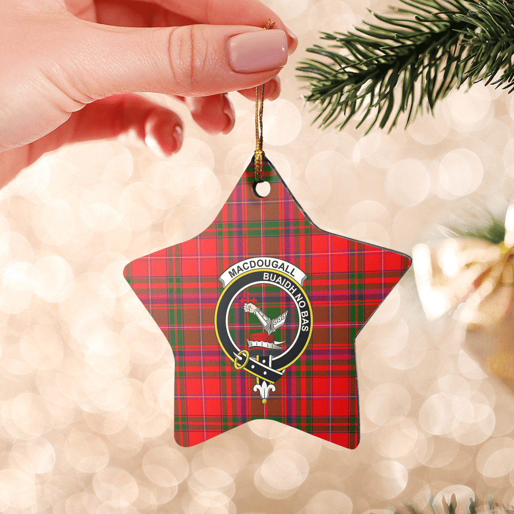 Clan MacDougall Modern Tartan Crest Star Ceramic Ornament KZ57 MacDougall Modern Tartan Tartan Christmas   