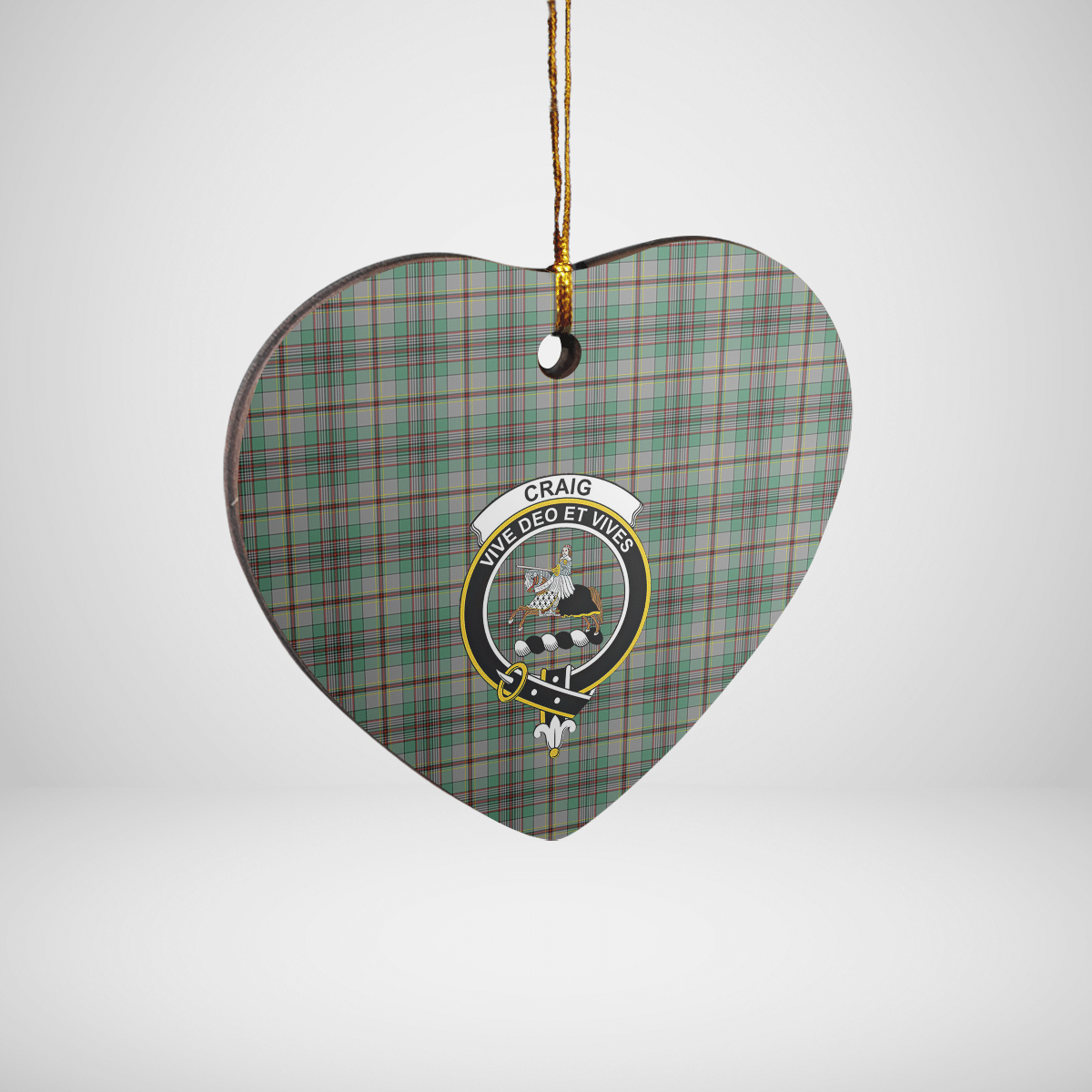 Clan Craig Tartan Crest Heart Ceramic Ornament SH49 Craig Tartan Tartan Christmas   