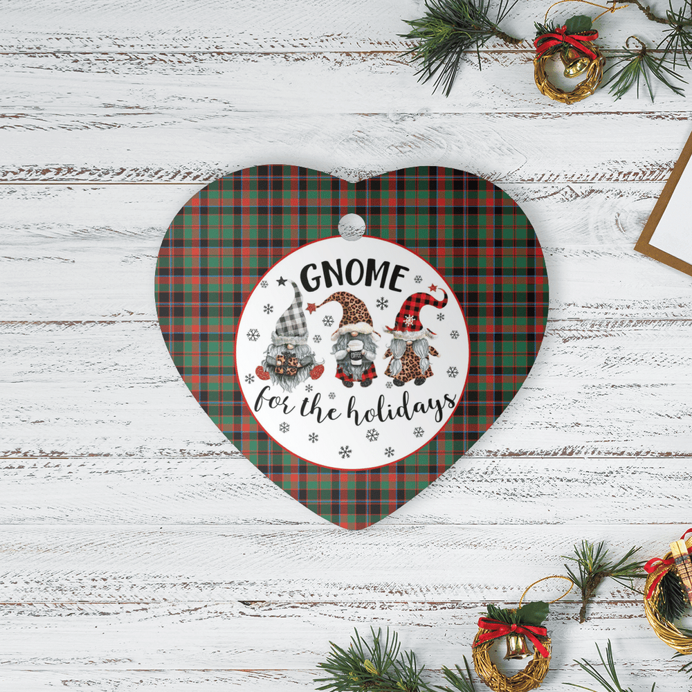Clan Cumming Hunting Ancient Tartan Tartan Crest Gnome Heart Ceramic Ornament VU71 Cumming Hunting Ancient Tartan Tartan Christmas   