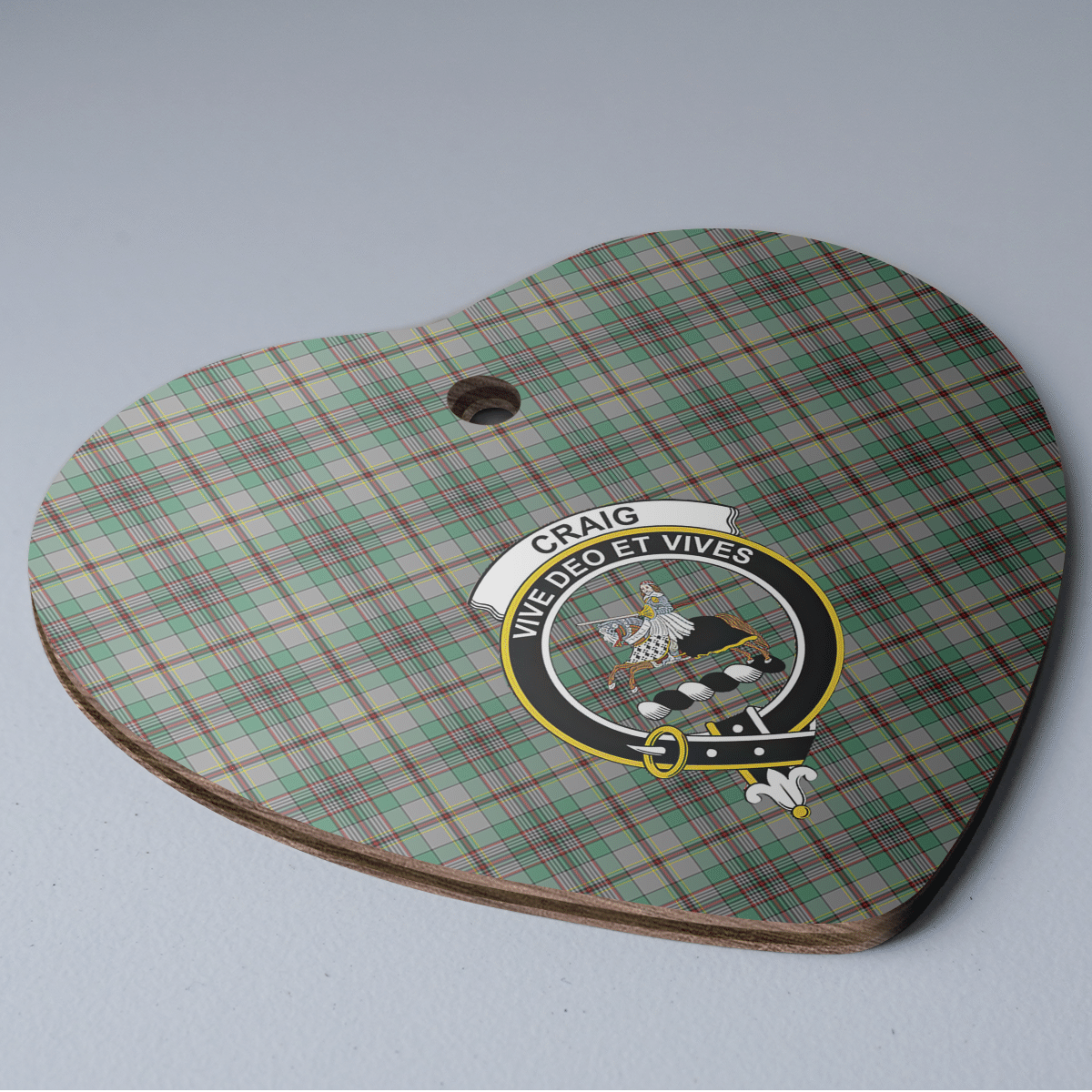 Clan Craig Tartan Crest Heart Ceramic Ornament SH49 Craig Tartan Tartan Christmas   