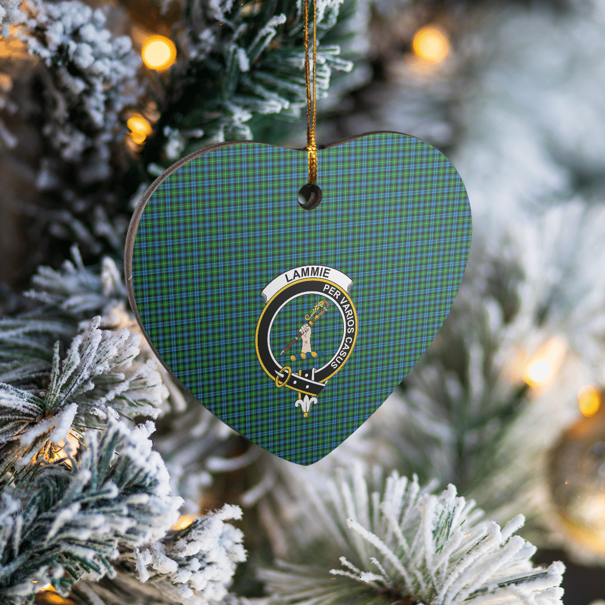 Clan Lammie Tartan Crest Heart Ceramic Ornament VL32 Lammie Tartan Tartan Christmas   