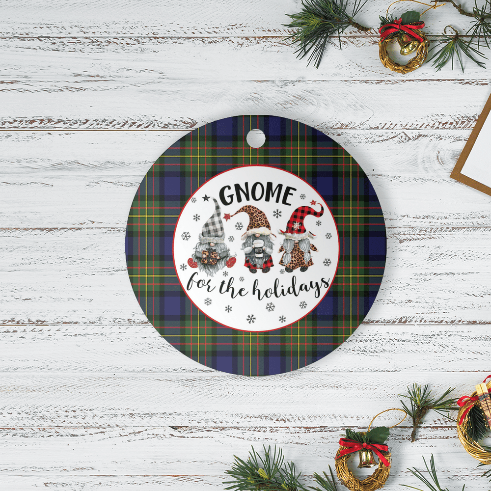 Clan MacLaren Modern Tartan Tartan Crest Gnome Round Ceramic Ornament PX69 MacLaren Modern Tartan Tartan Christmas   