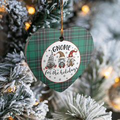 Clan MacLean Hunting Ancient Tartan Tartan Crest Gnome Heart Ceramic Ornament CH19 MacLean Hunting Ancient Tartan Tartan Christmas   