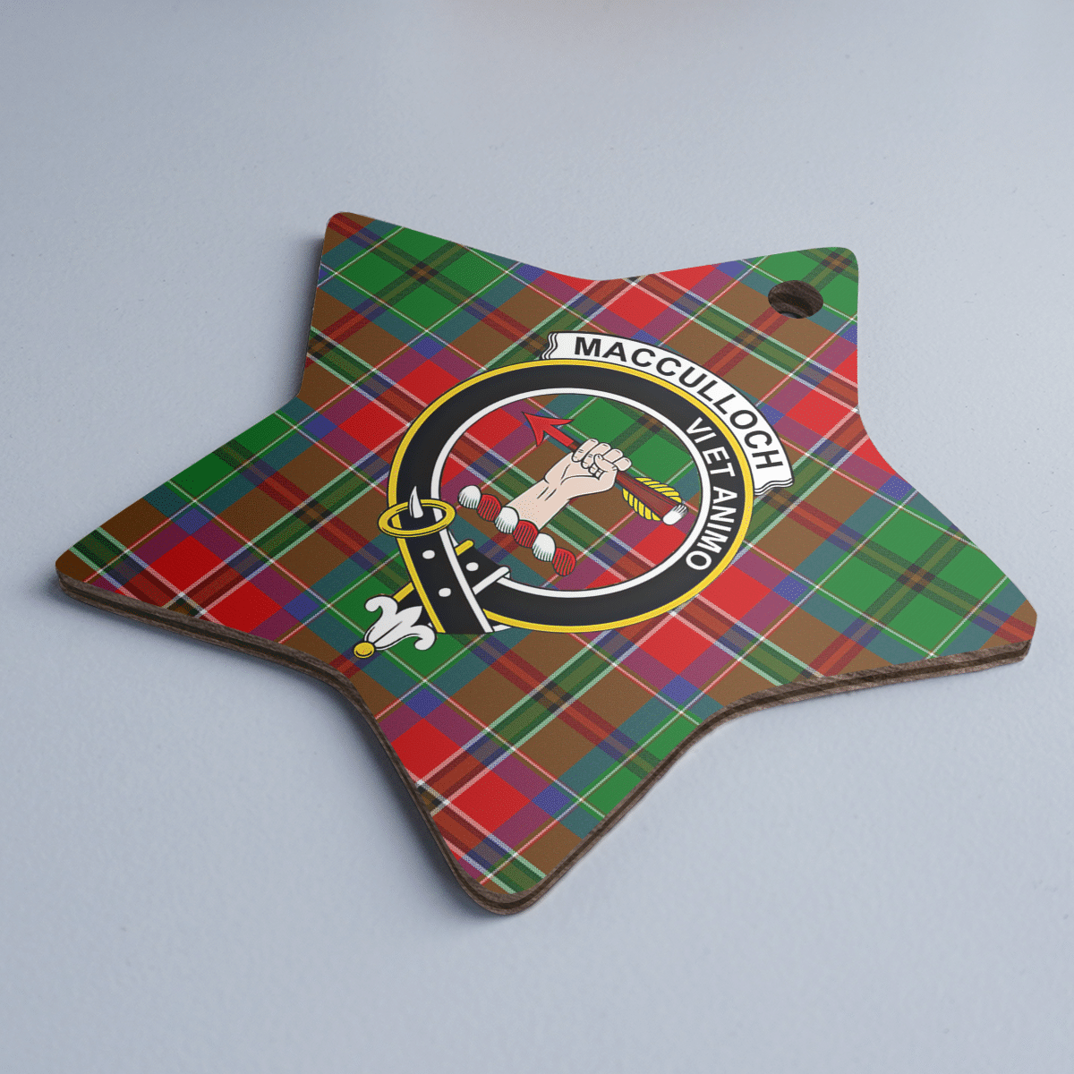 Clan MacCulloch Tartan Crest Star Ceramic Ornament WW45 MacCulloch Tartan Tartan Christmas   