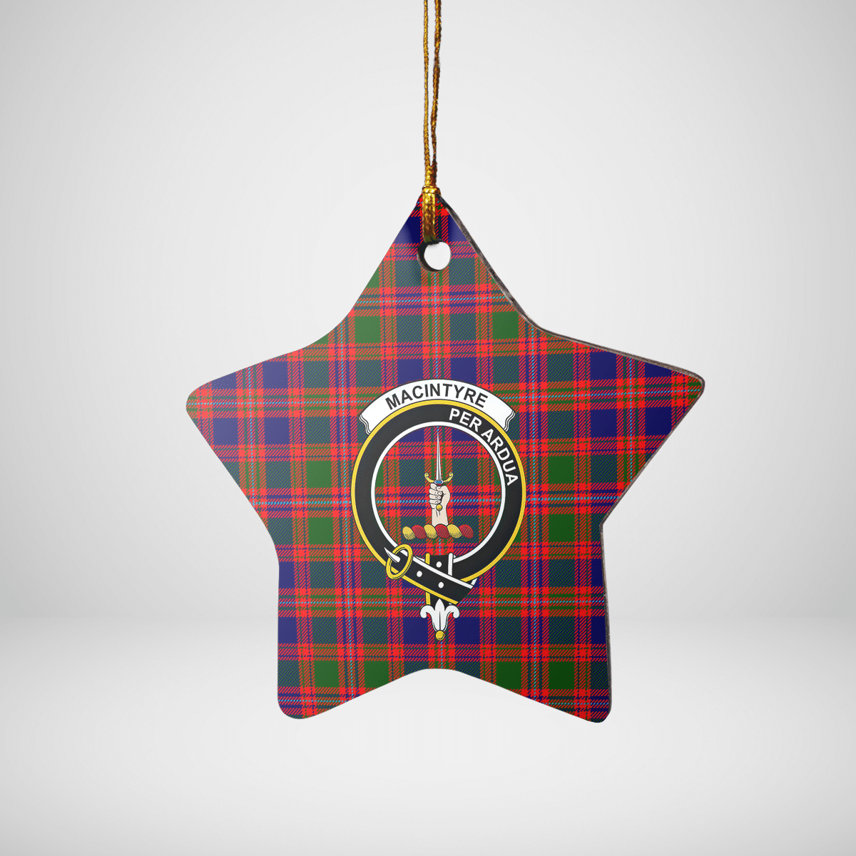 Clan MacIntyre Modern Tartan Crest Star Ceramic Ornament MI80 MacIntyre Modern Tartan Tartan Christmas   