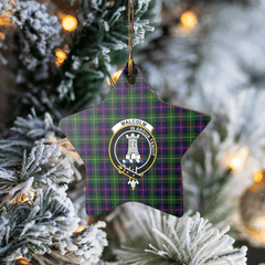 Clan Malcolm Modern Tartan Crest Star Ceramic Ornament YA73 Malcolm Modern Tartan Tartan Christmas   