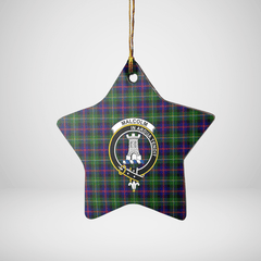 Clan Malcolm Modern Tartan Crest Star Ceramic Ornament YA73 Malcolm Modern Tartan Tartan Christmas   