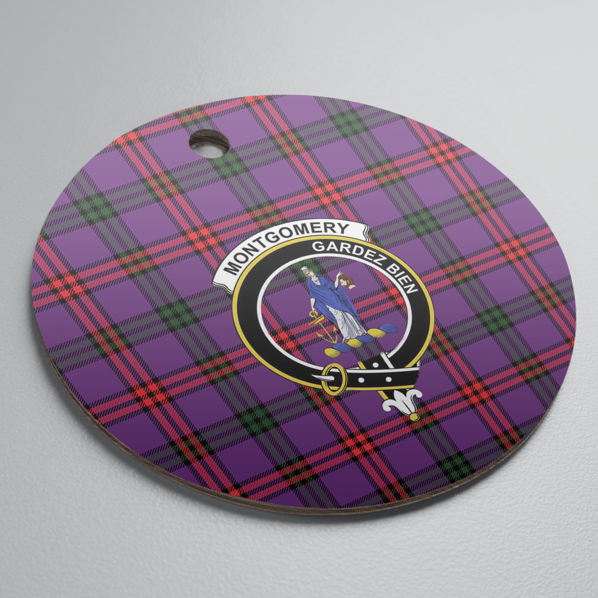 Clan Montgomery Modern Tartan Crest Round Ceramic Ornament DC38 Montgomery Modern Tartan Tartan Christmas   