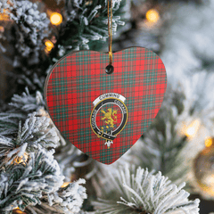 Clan Cumming Modern Tartan Crest Heart Ceramic Ornament CI99 Cumming Modern Tartan Tartan Christmas   