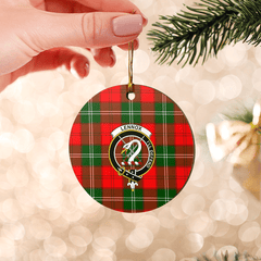 Clan Lennox Modern Tartan Crest Round Ceramic Ornament ZW31 Lennox Modern Tartan Tartan Christmas   