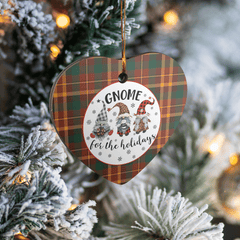 Clan McNally Tartan Tartan Crest Gnome Heart Ceramic Ornament DK44 McNally Tartan Tartan Christmas   