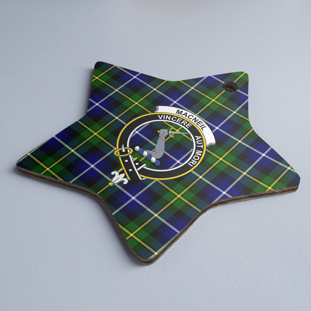 Clan MacNeil of Barra Modern Tartan Crest Star Ceramic Ornament YP37 MacNeil of Barra Modern Tartan Tartan Christmas   