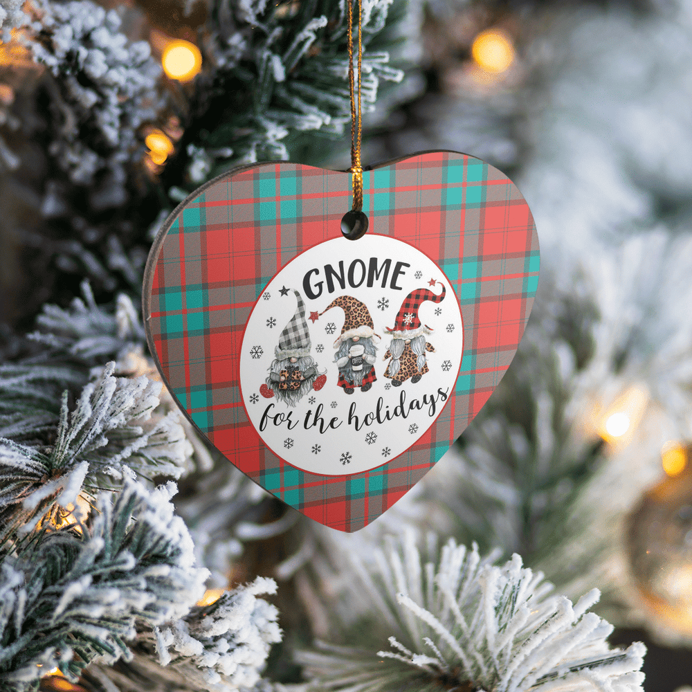 Clan Dunbar Ancient Tartan Tartan Crest Gnome Heart Ceramic Ornament PS52 Dunbar Ancient Tartan Tartan Christmas   