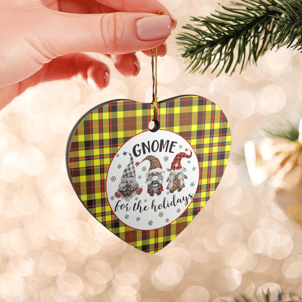 Clan Jardine Tartan Tartan Crest Gnome Heart Ceramic Ornament LB98 Jardine Tartan Tartan Christmas   