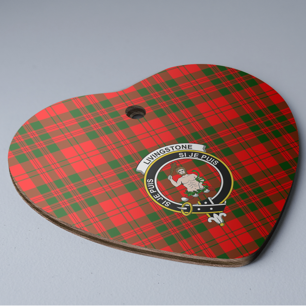 Clan Livingstone Modern Tartan Crest Heart Ceramic Ornament BK64 Livingstone Modern Tartan Tartan Christmas   
