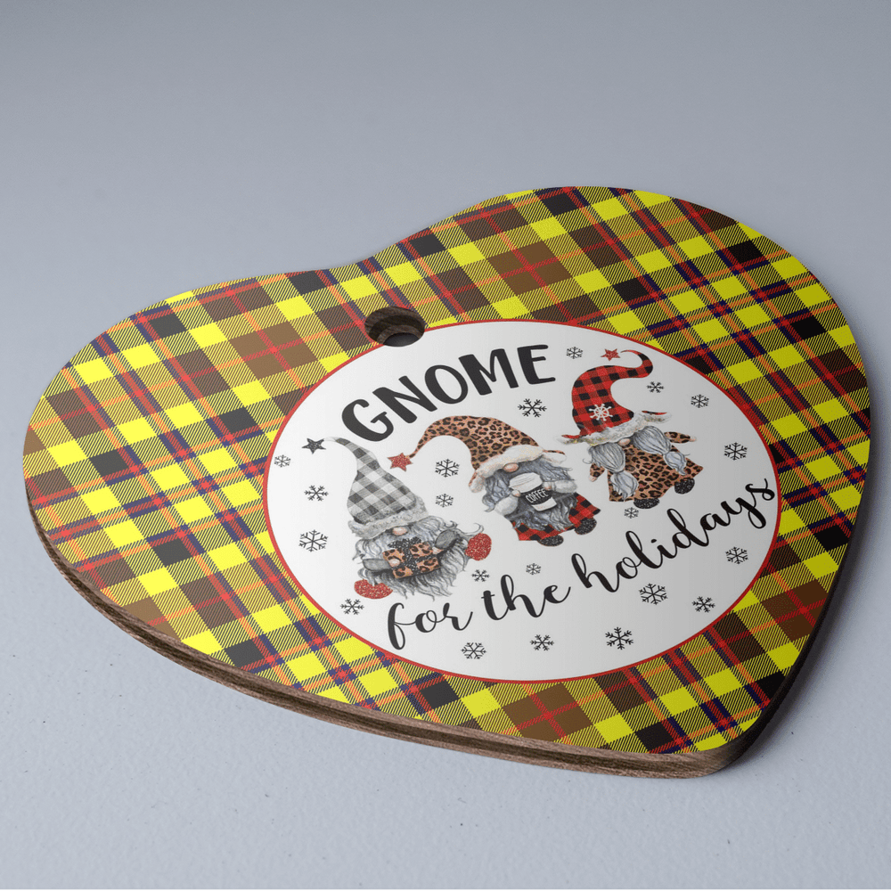 Clan Jardine Tartan Tartan Crest Gnome Heart Ceramic Ornament LB98 Jardine Tartan Tartan Christmas   