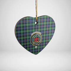 Clan Farquharson Ancient Tartan Crest Heart Ceramic Ornament YE95 Farquharson Ancient Tartan Tartan Christmas   