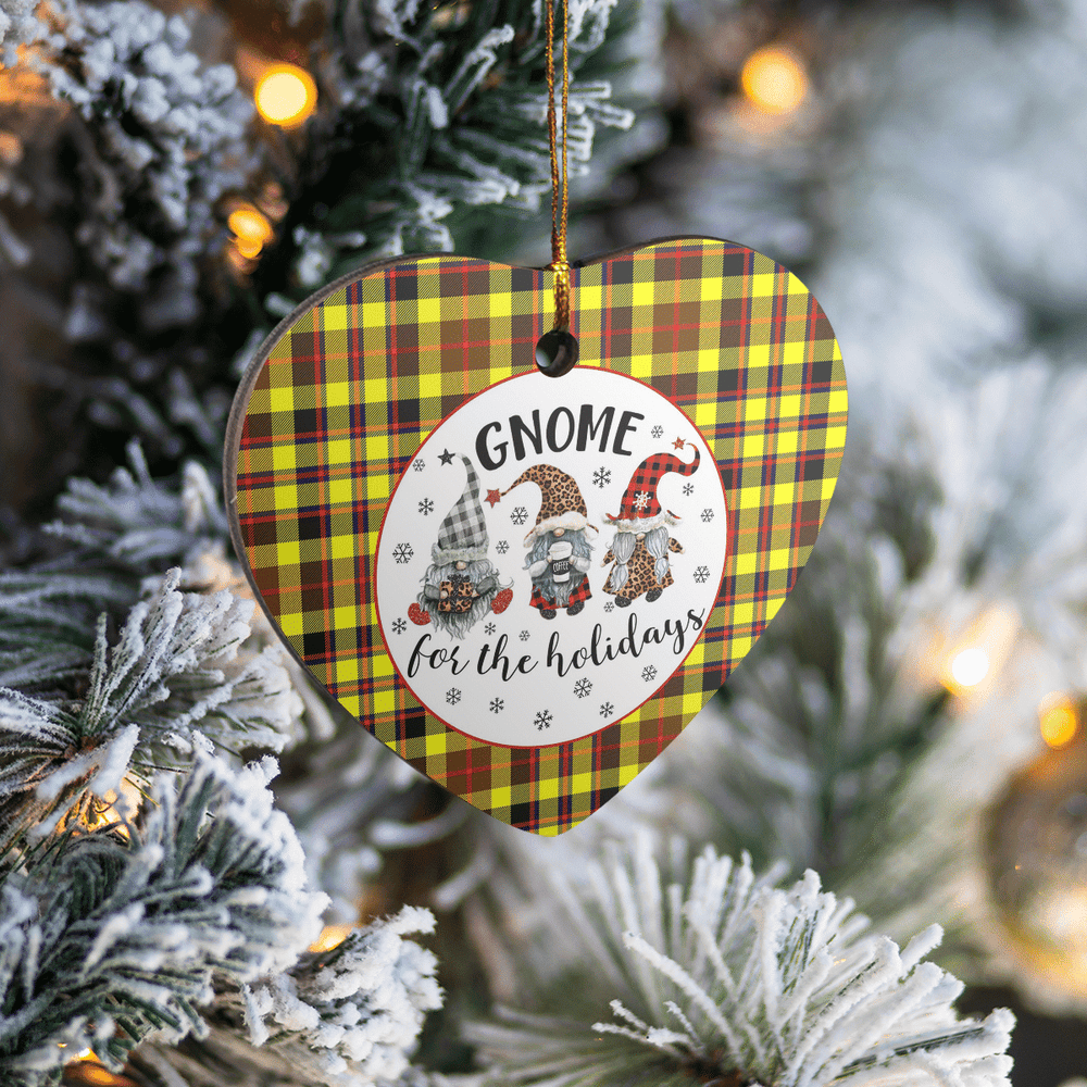 Clan Jardine Tartan Tartan Crest Gnome Heart Ceramic Ornament LB98 Jardine Tartan Tartan Christmas   