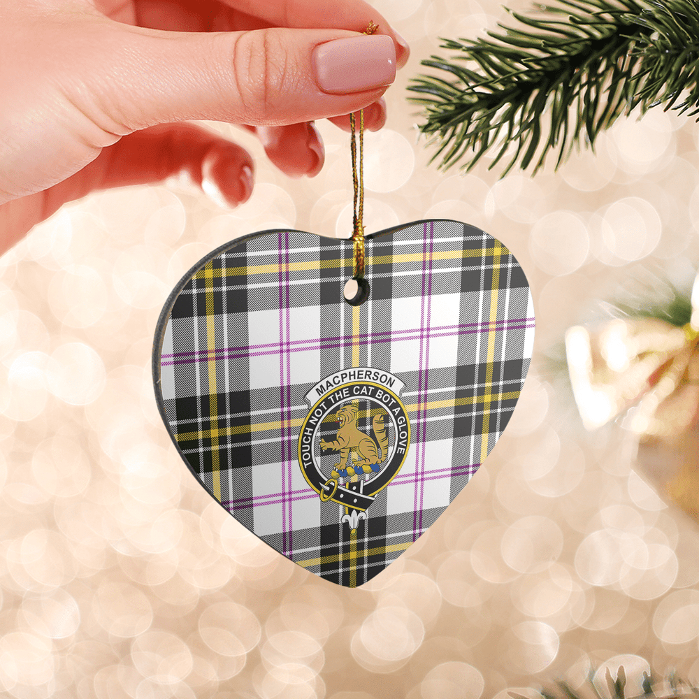 Clan MacPherson Dress Modern Tartan Crest Heart Ceramic Ornament JS47 MacPherson Dress Modern Tartan Tartan Christmas   