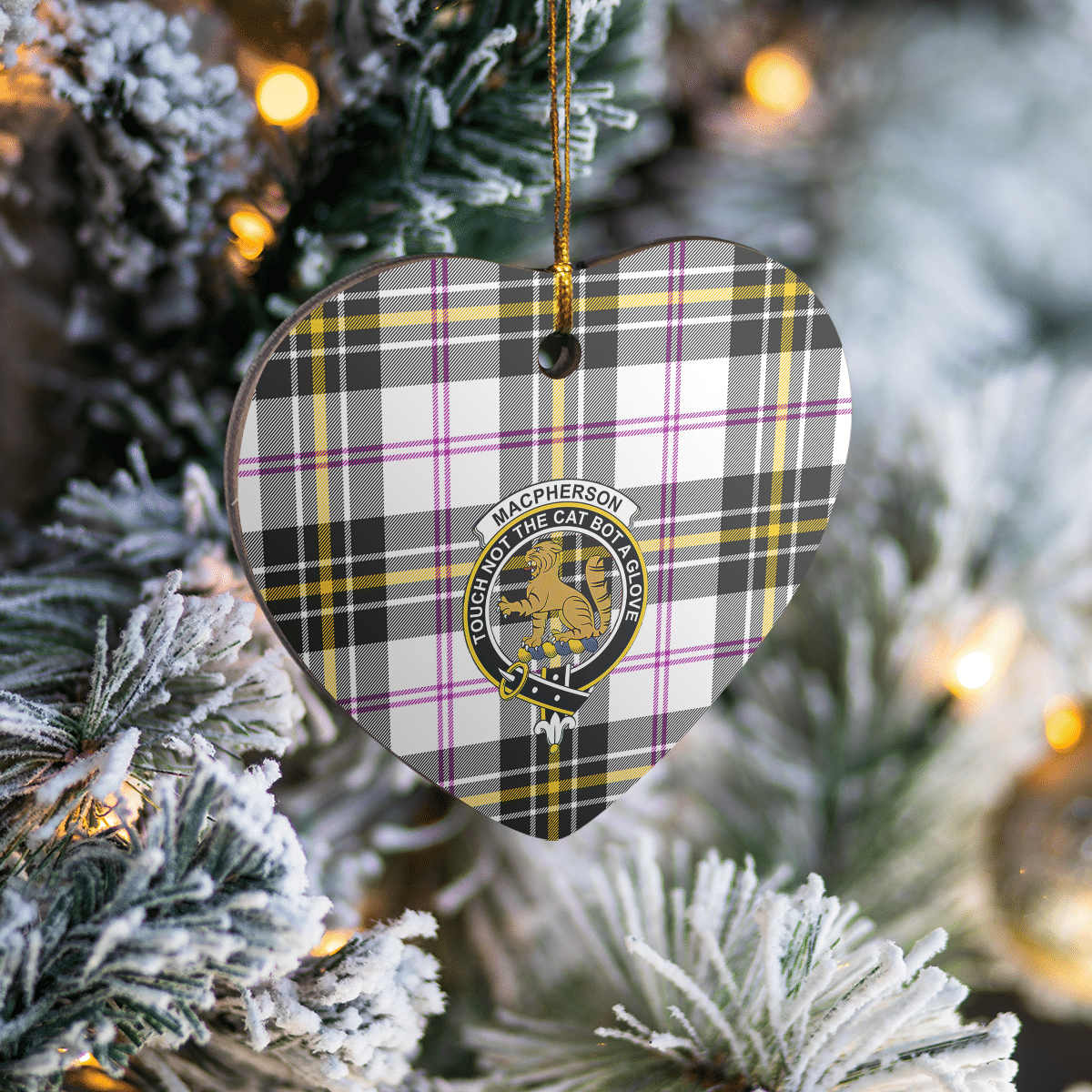 Clan MacPherson Dress Modern Tartan Crest Heart Ceramic Ornament JS47 MacPherson Dress Modern Tartan Tartan Christmas   