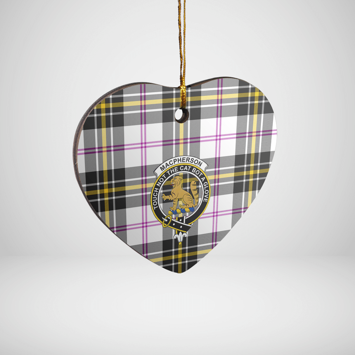 Clan MacPherson Dress Modern Tartan Crest Heart Ceramic Ornament JS47 MacPherson Dress Modern Tartan Tartan Christmas   