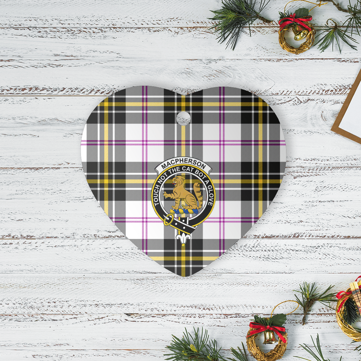 Clan MacPherson Dress Modern Tartan Crest Heart Ceramic Ornament JS47 MacPherson Dress Modern Tartan Tartan Christmas   