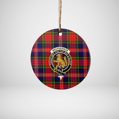 Clan MacPherson Modern Tartan Crest Round Ceramic Ornament JL69 MacPherson Modern Tartan Tartan Christmas   