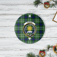 Clan Purves (Tweedside) Tartan Crest Round Ceramic Ornament WV31 Purves (Tweedside) Tartan Tartan Christmas   