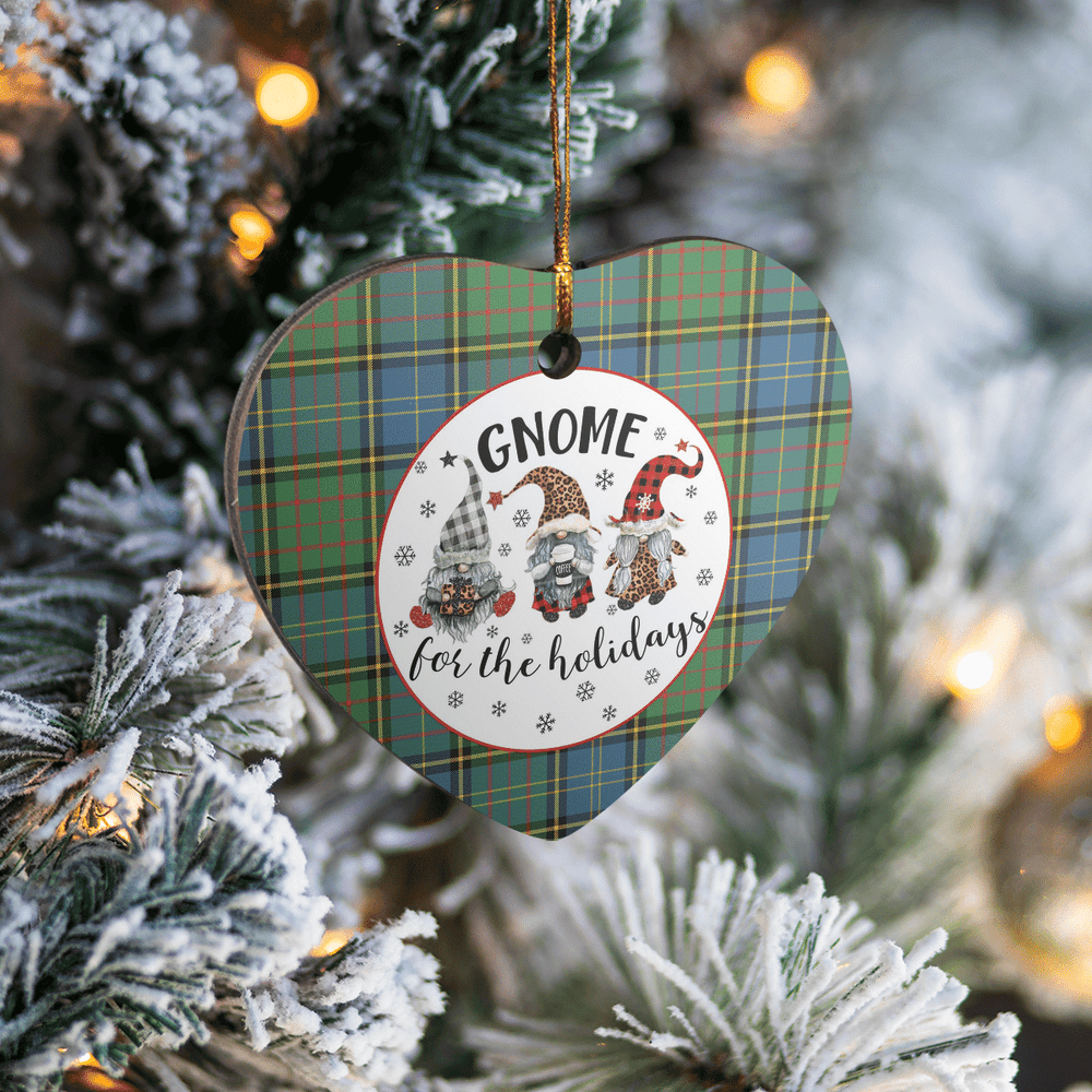 Clan MacMillan Hunting Ancient Tartan Tartan Crest Gnome Heart Ceramic Ornament FK28 MacMillan Hunting Ancient Tartan Tartan Christmas   