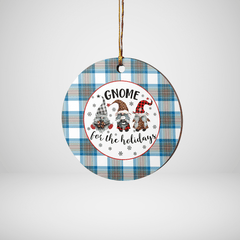 Clan Stewart Muted Blue Tartan Tartan Crest Gnome Round Ceramic Ornament WX46 Stewart Muted Blue Tartan Tartan Christmas   