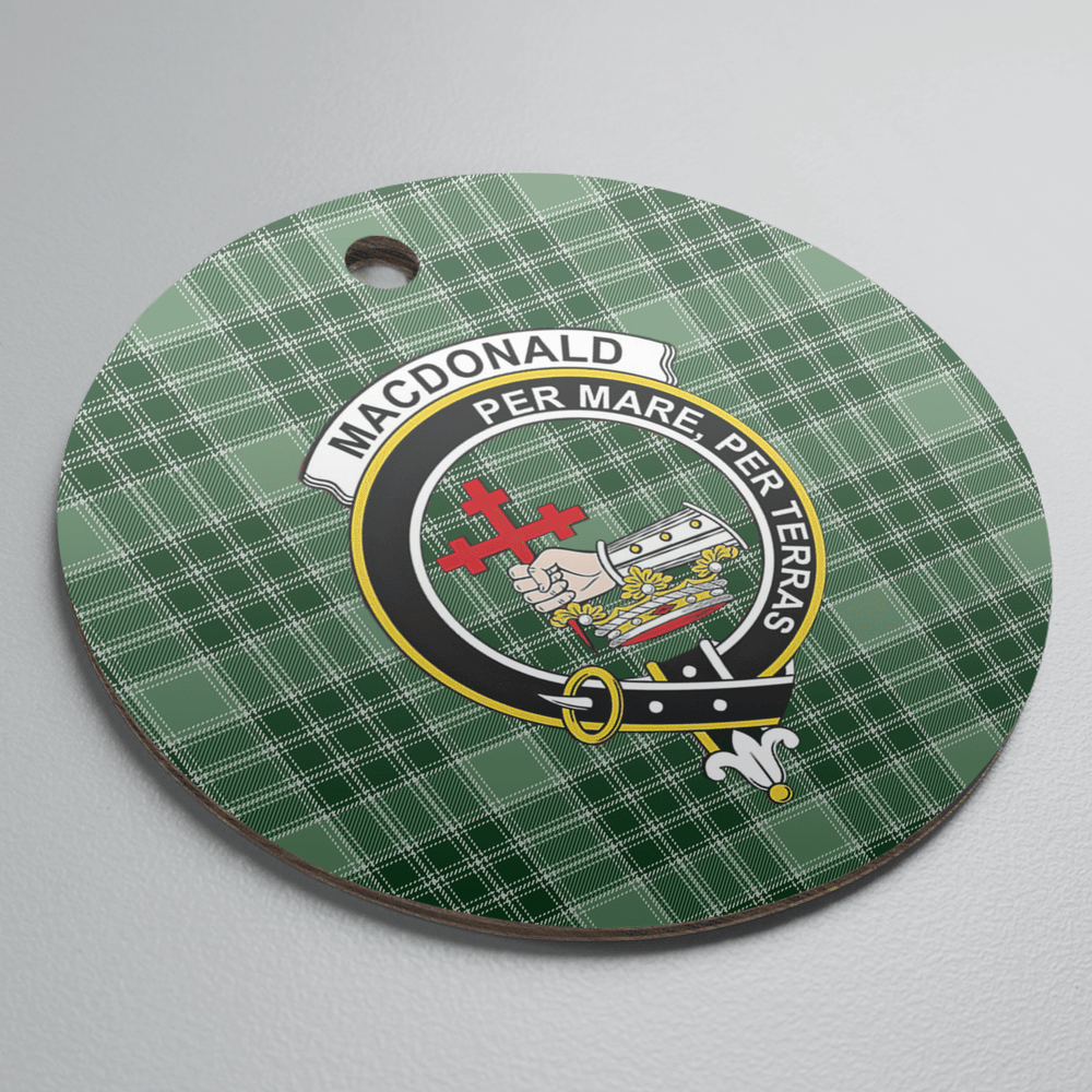 Clan MacDonald Lord of the Isles Hunting Tartan Crest Round Ceramic Ornament YE38 MacDonald Lord of the Isles Hunting Tartan Tartan Christmas   