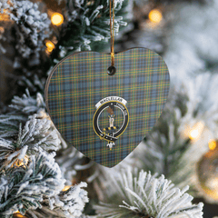 Clan MacLellan Ancient Tartan Crest Heart Ceramic Ornament ZZ73 MacLellan Ancient Tartan Tartan Christmas   