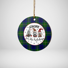 Clan Johnston Modern Tartan Tartan Crest Gnome Round Ceramic Ornament PI63 Johnston Modern Tartan Tartan Christmas   