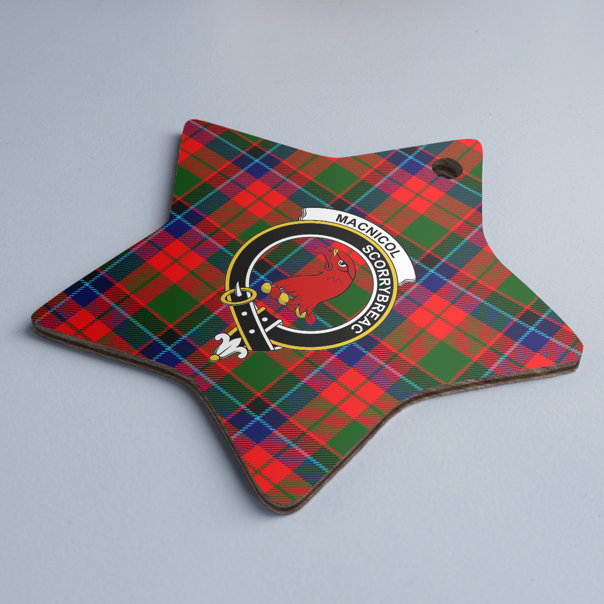 Clan Macnicol Tartan Crest Star Ceramic Ornament CC29 Macnicol Tartan Tartan Christmas   