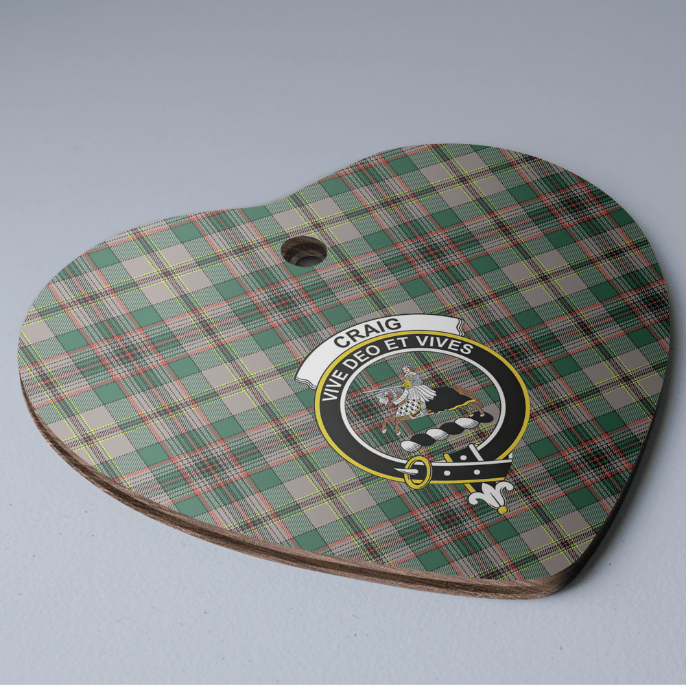 Clan Craig Ancient Tartan Crest Heart Ceramic Ornament RX30 Craig Ancient Tartan Tartan Christmas   