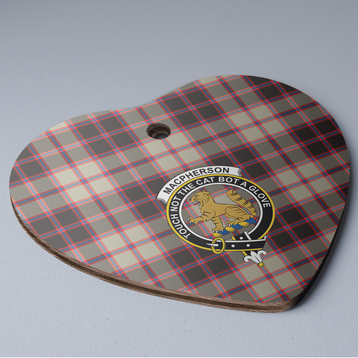 Clan MacPherson Hunting Ancient Tartan Crest Heart Ceramic Ornament LG75 MacPherson Hunting Ancient Tartan Tartan Christmas   