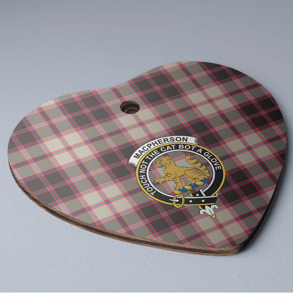 Clan MacPherson Hunting Ancient Tartan Crest Heart Ceramic Ornament LG75 MacPherson Hunting Ancient Tartan Tartan Christmas   