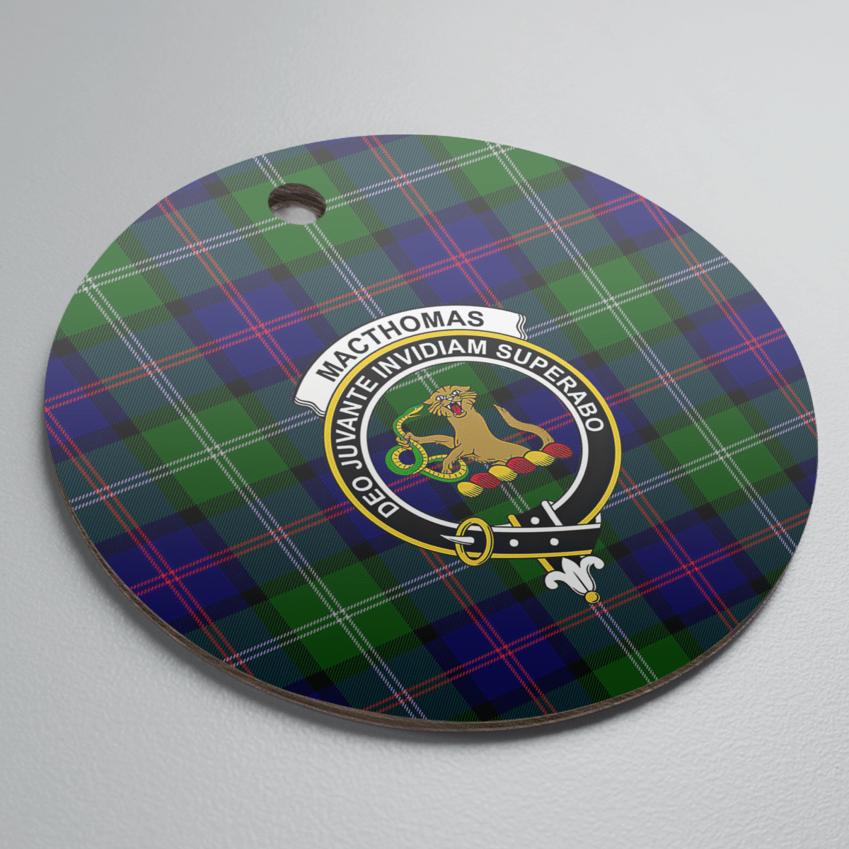 Clan MacThomas Modern Tartan Crest Round Ceramic Ornament UC47 MacThomas Modern Tartan Tartan Christmas   