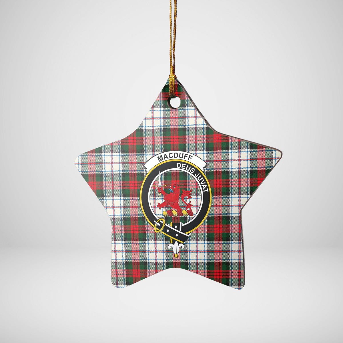 Clan MacDuff Dress Modern Tartan Crest Star Ceramic Ornament EY38 MacDuff Dress Modern Tartan Tartan Christmas   