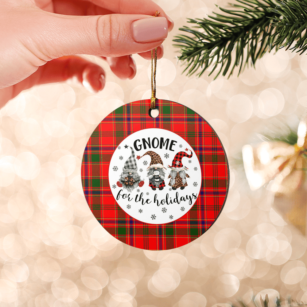 Clan Munro Modern Tartan Tartan Crest Gnome Round Ceramic Ornament CY92 Munro Modern Tartan Tartan Christmas   