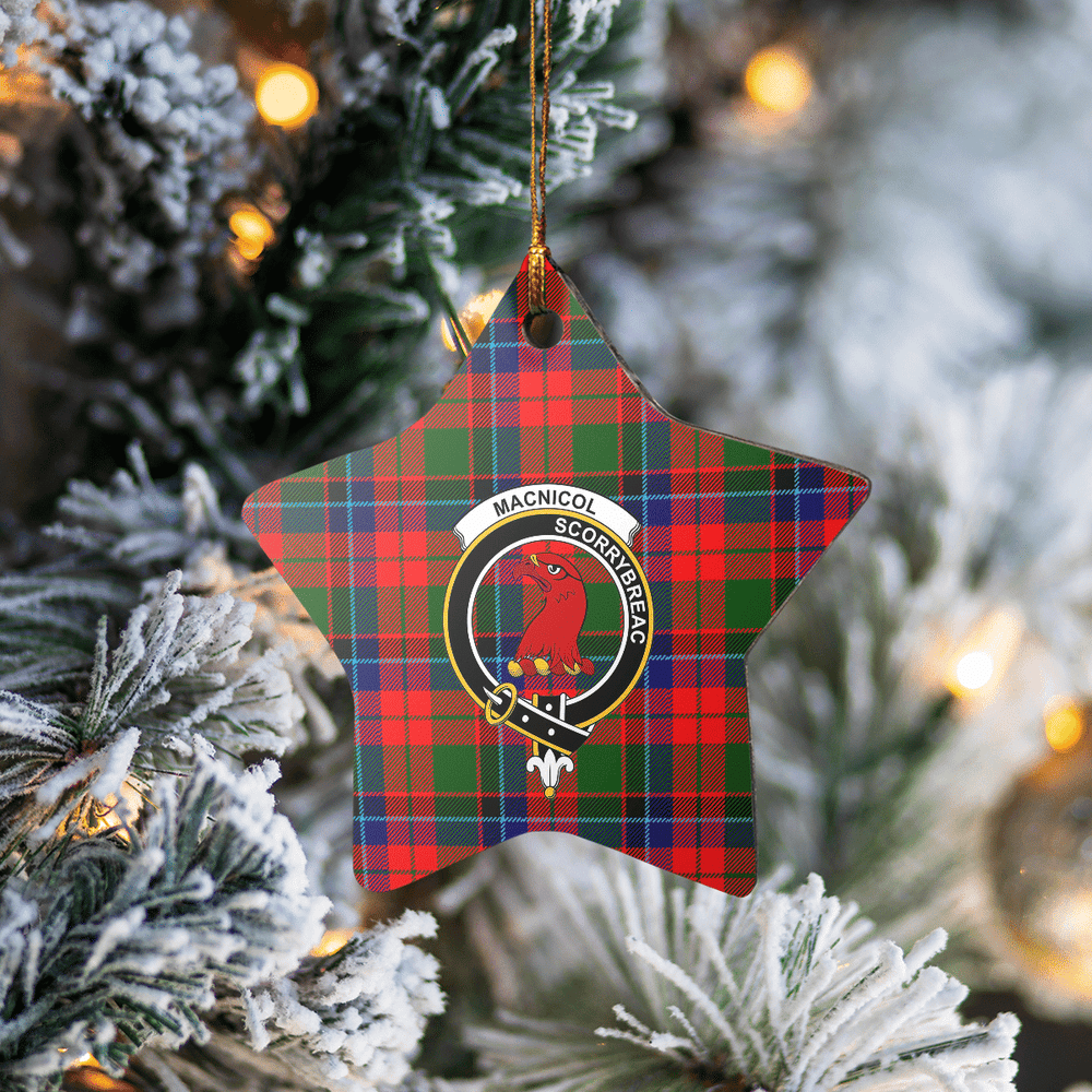 Clan Macnicol Tartan Crest Star Ceramic Ornament CC29 Macnicol Tartan Tartan Christmas   