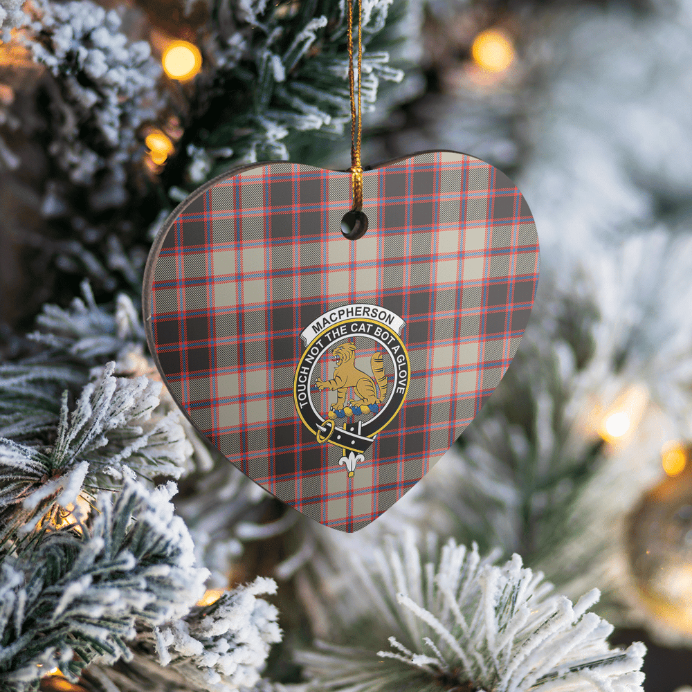 Clan MacPherson Hunting Ancient Tartan Crest Heart Ceramic Ornament LG75 MacPherson Hunting Ancient Tartan Tartan Christmas   