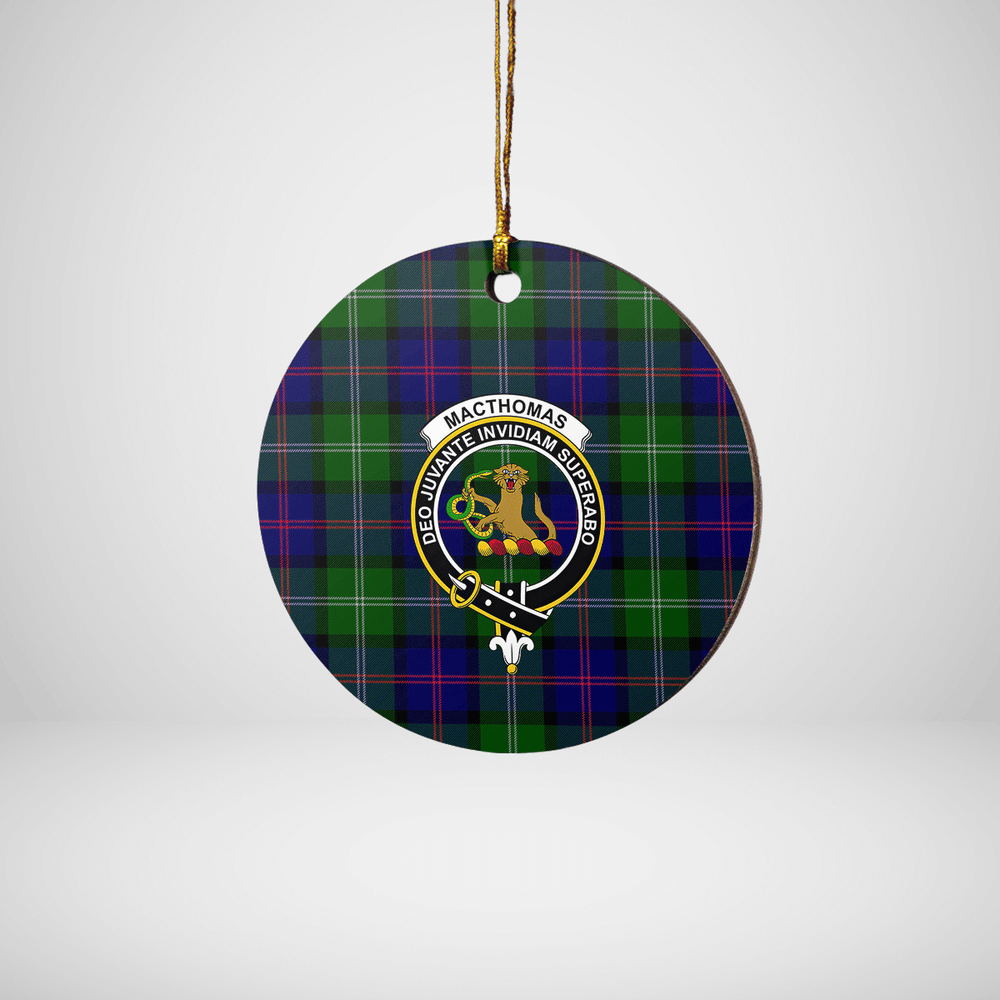 Clan MacThomas Modern Tartan Crest Round Ceramic Ornament UC47 MacThomas Modern Tartan Tartan Christmas   