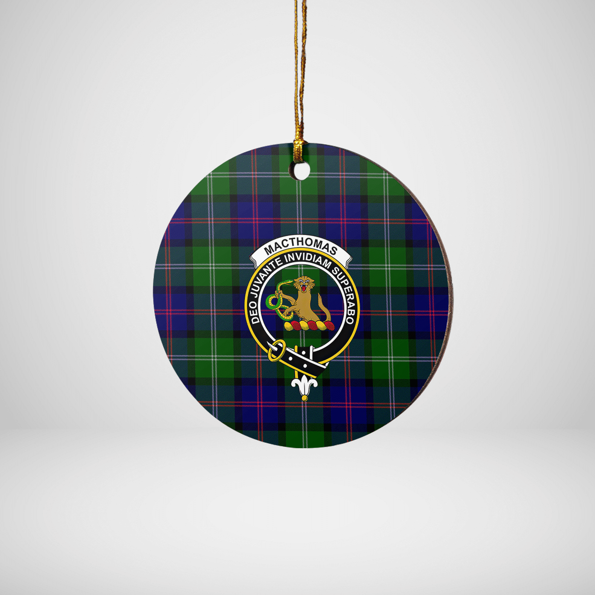 Clan MacThomas Modern Tartan Crest Round Ceramic Ornament UC47 MacThomas Modern Tartan Tartan Christmas   